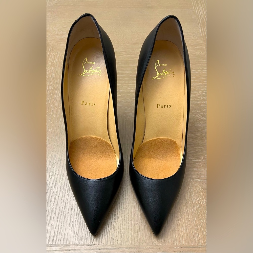 👠Christian Louboutin Pigalle 100 Napa Shiny Black Heels- Size 41👠